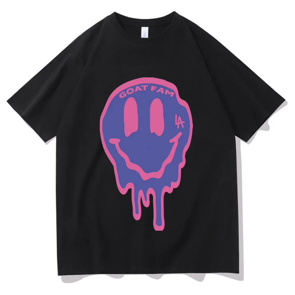 

Summer Men's Oversized Tshirt Chic Smiley Face Pattern Short Sleeve Tee Harajuku Women Loose Preppy Fashion Simple Ins T Shirt