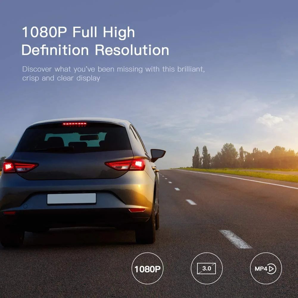 Видеорегистратор Apeman 1080P FHD 3-дюймовый ЖК-экран угол обзора 170 ° | Автомобили и