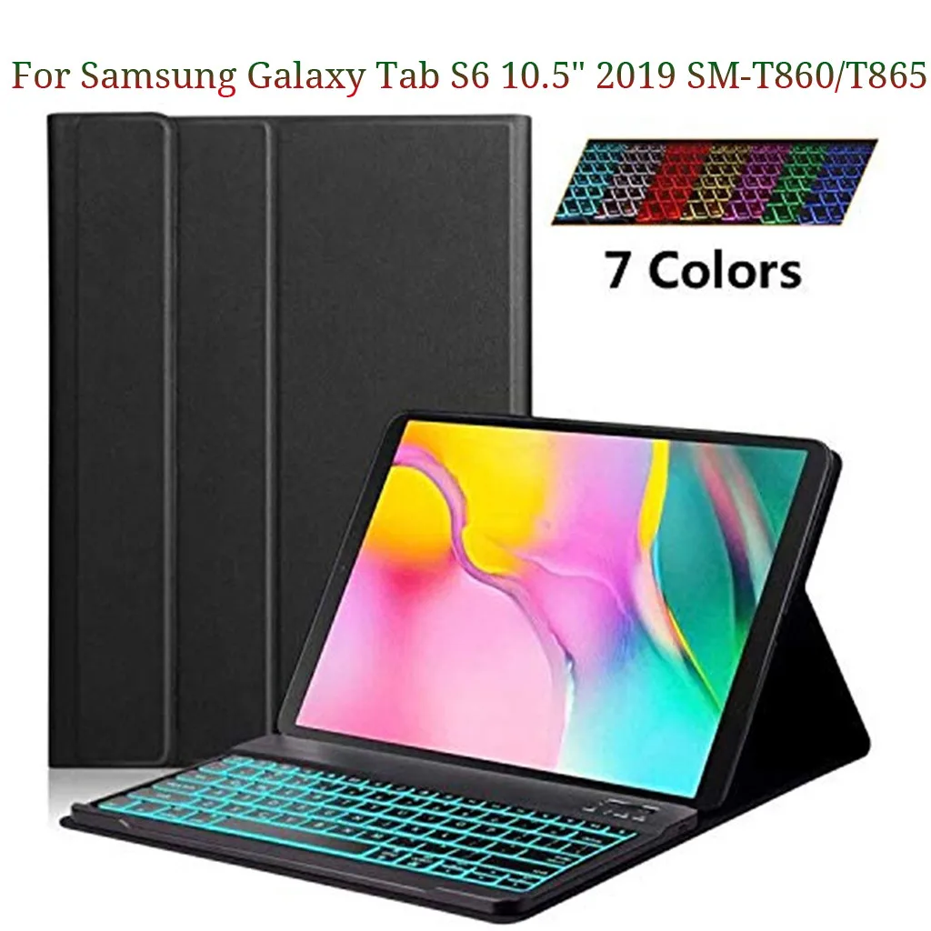 Тонкий чехол для клавиатуры Samsung Galaxy Tab S6 10 5 дюймов 2019 Bluetooth 3 0 с функцией подсветки