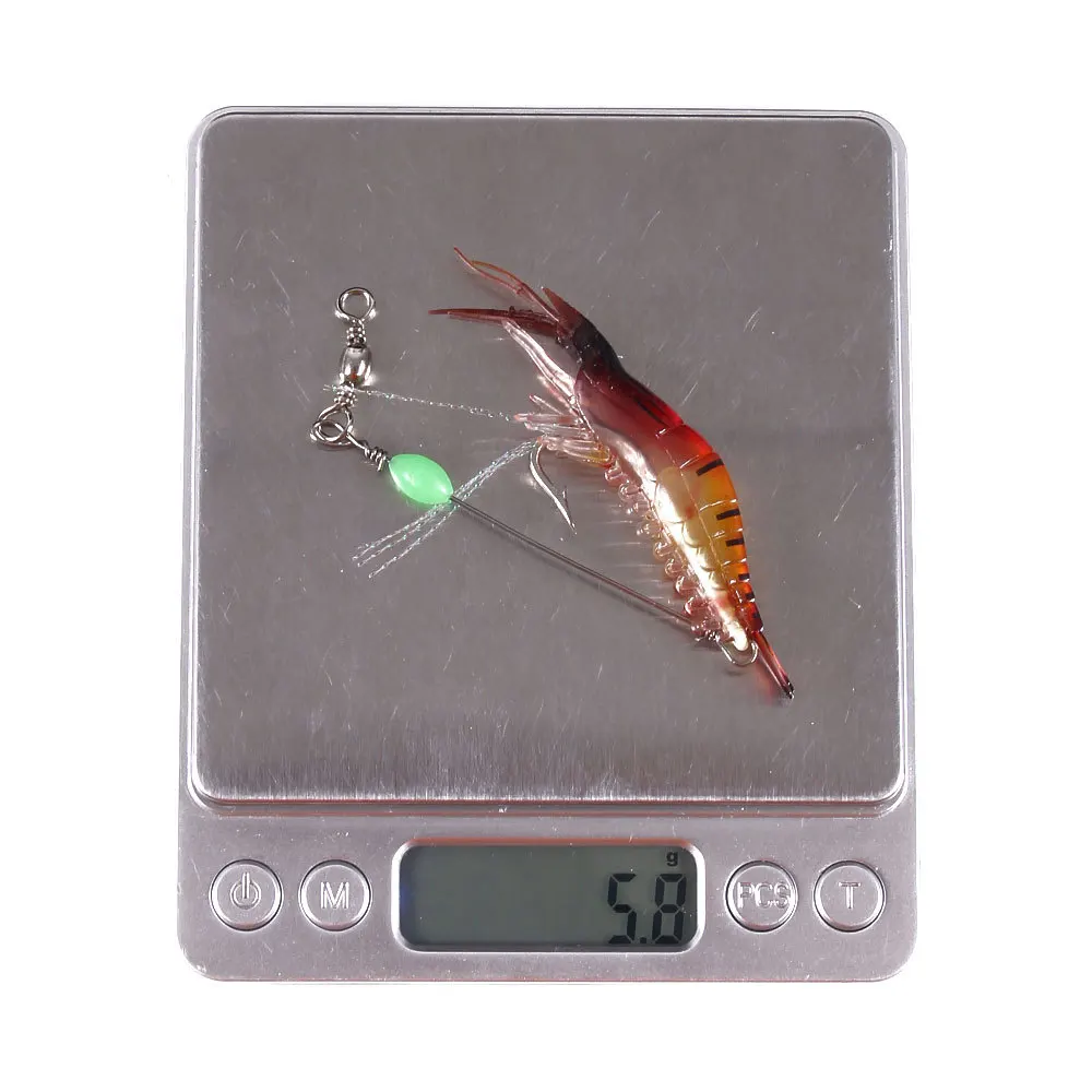 6 шт./лот светящаяся искусственная приманка Мягкая силиконовая