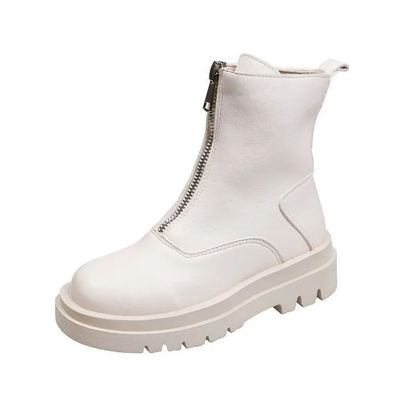 

2020 New Ankle Boots Women Autumn Winter Low Heels Cross Strap Shoes Woman Round Toe Lace Up Black Beige Short Boots