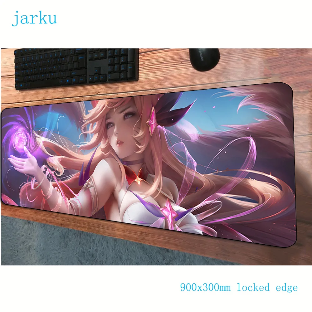 Сексуальный коврик для мыши Ahri 900x300x3 мм игровой геймерский коврики игрового