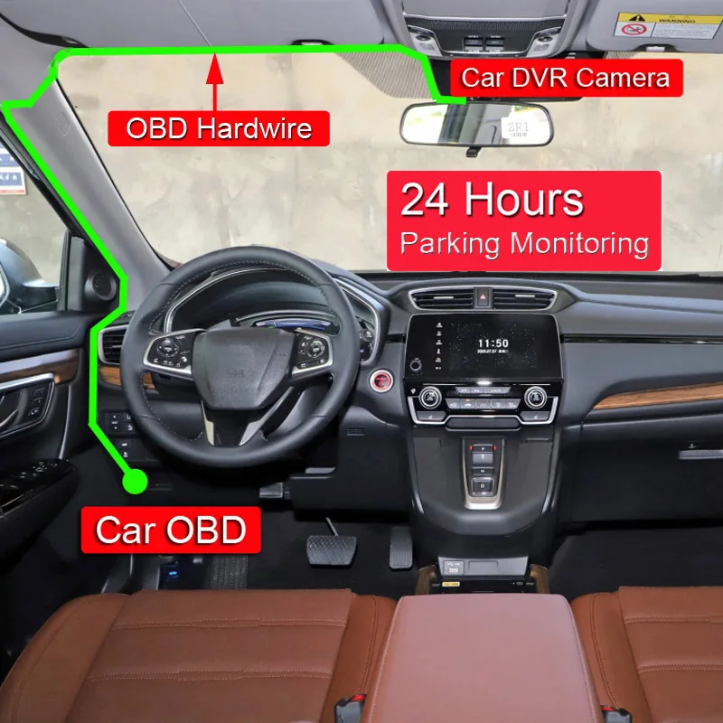Автомобильный мини-кабель для зарядки 24 часа Micro USB-порт 5 В 3 А м OBD жесткий провод