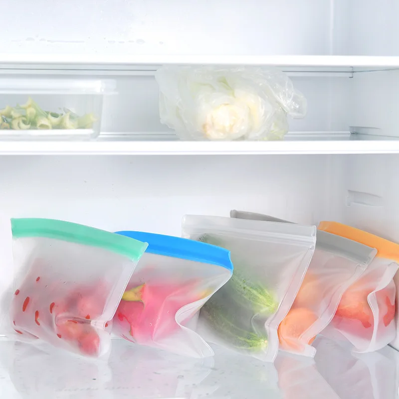 Многоразовый мешок для хранения еды Силиконовый Ziplock герметичный мешок для еды сэндвич/закуски/фрукты продукты на молнии Топ Контейнер Сумки