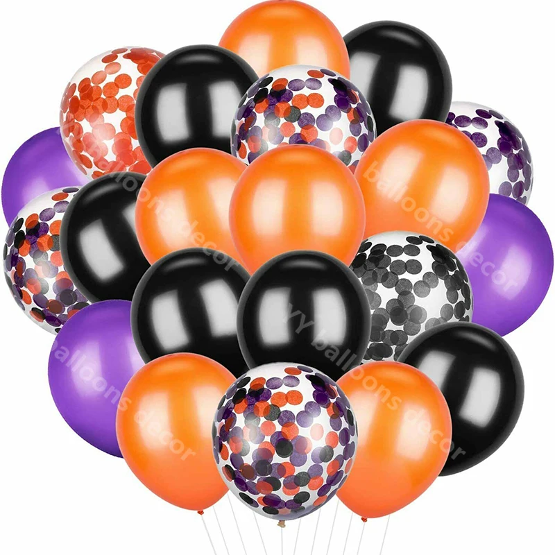 2021 DIY воздушный шар на Хэллоуин Гирлянда арочный комплект Цвет черный оранжевый