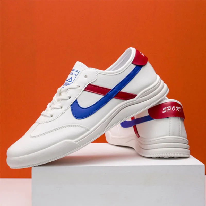 Мужская обувь новинка 2021 Белая в сеточку красная том же стиле мужская