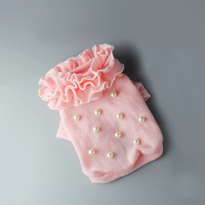 Модная осенне зимняя одежда для маленьких собак с жемчужными бусинами|Толстовки