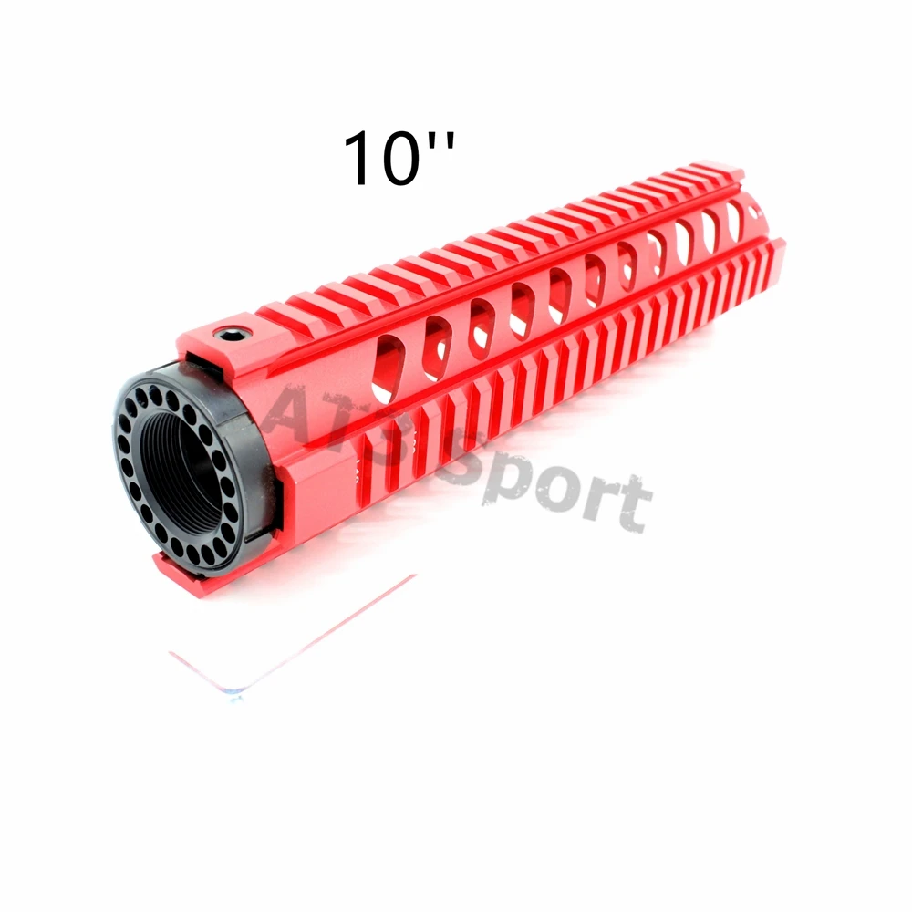 Красный 10 дюймов Quad Rail Free Float Handguard Keymod наклонное отверстие Mount AR .223/5.56 AR-15 M16 M4 |