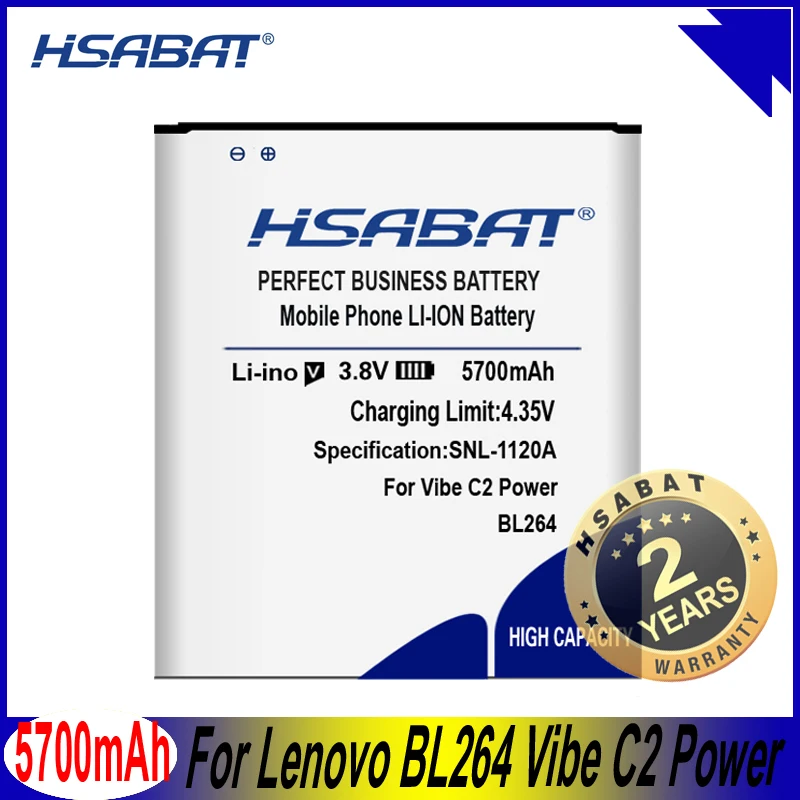 Аккумулятор HSABAT 5700 мАч BL264 для Lenovo Vibe C2 Power | Мобильные телефоны и аксессуары