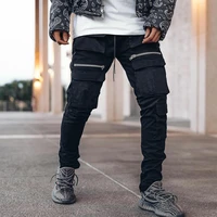 2021 men cargo pants muscle fitness brothers running pants multi bag mens small foot slim fitting work clothes casual pants