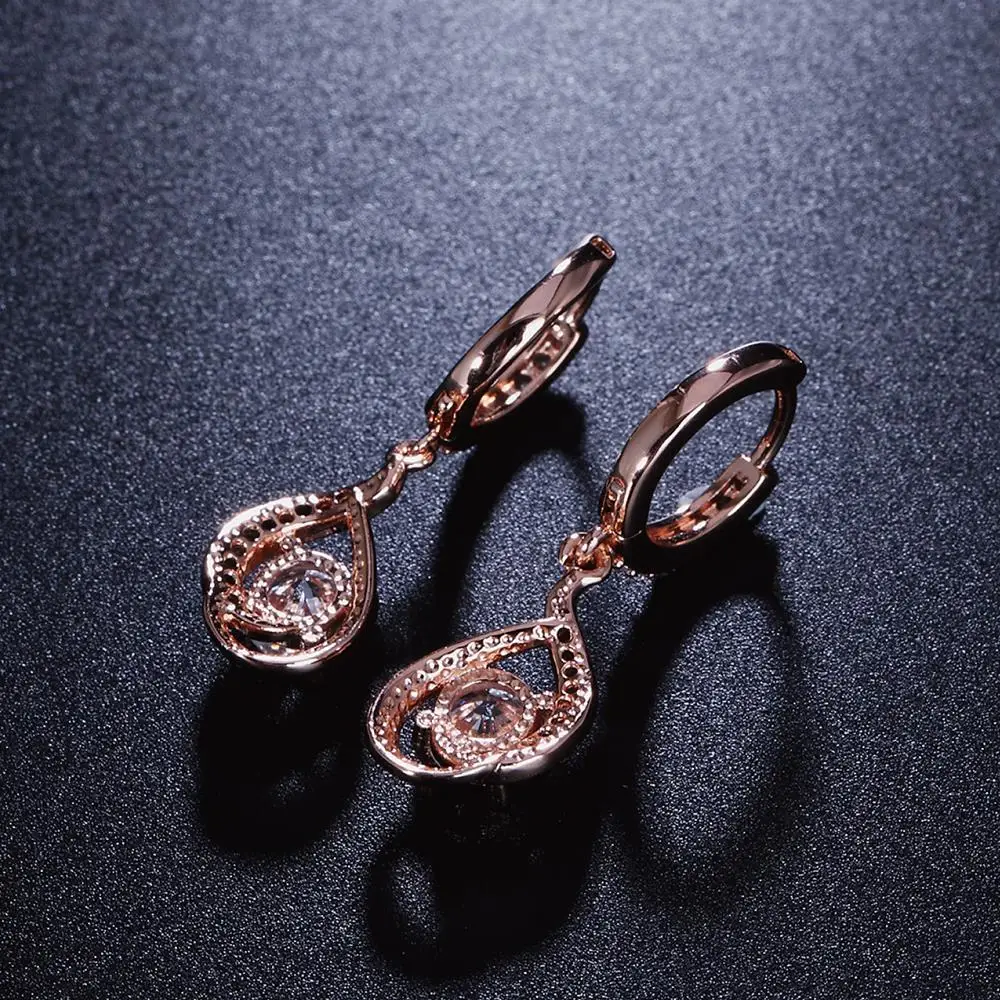 dfe685 мода винтаж 18K розовое золото стразы длинные женские для женщин женское/для