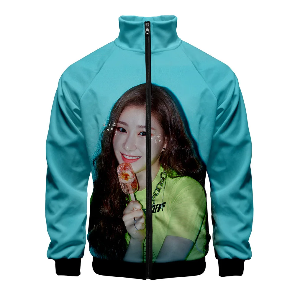 ITZY Корейская звезда девушка группа Стиль Slim fit ветровка мужская молния модный