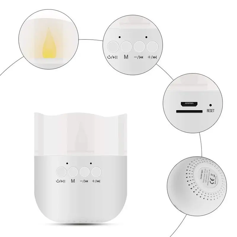 СВЕТОДИОДНЫЙ Ночник светильник Bluetooth динамик s 3 в 1 лампа настольная форме свечи
