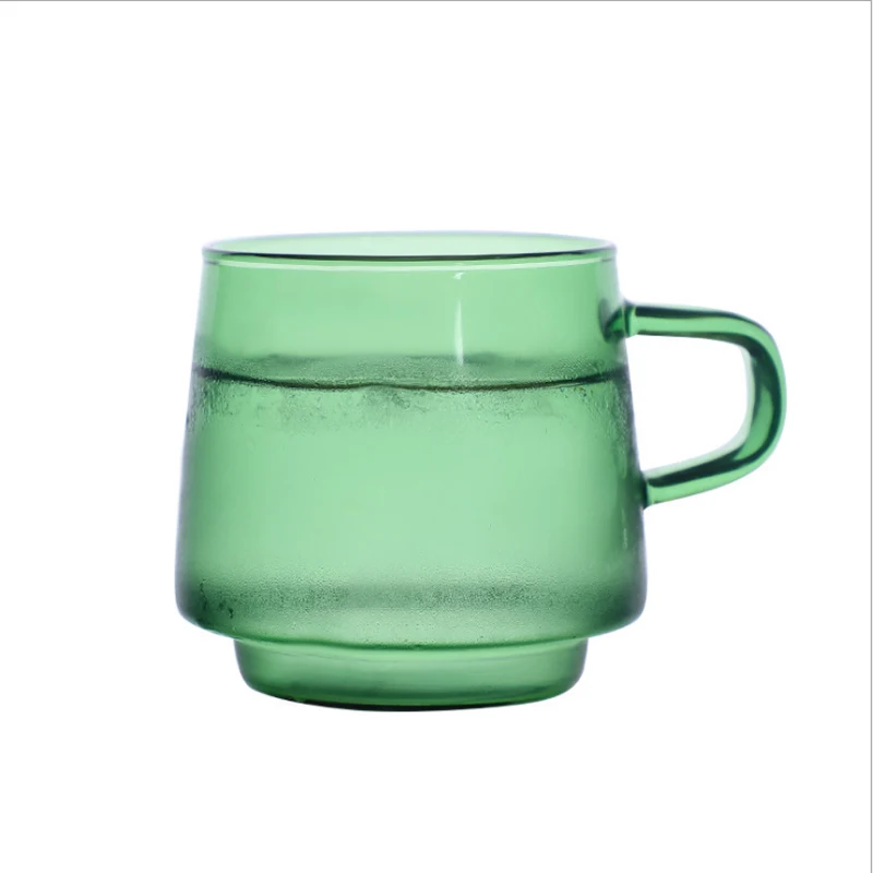 Кофейная чашка ручной работы из боросиликатного стекла термостойкая с ремнем