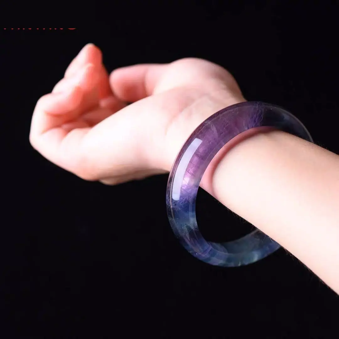 Natural Fluorite Stone Bangles Original Pattern Rarity Rare Fashion For Women Bracelets Elegant Princess Jewelry Accessories  - buy with discount
