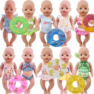 Imported New Doll Clothes Accessories 15 Cute Swimsuits,Swimming Ring For 18Inch American Dolls & 43 Cm New B