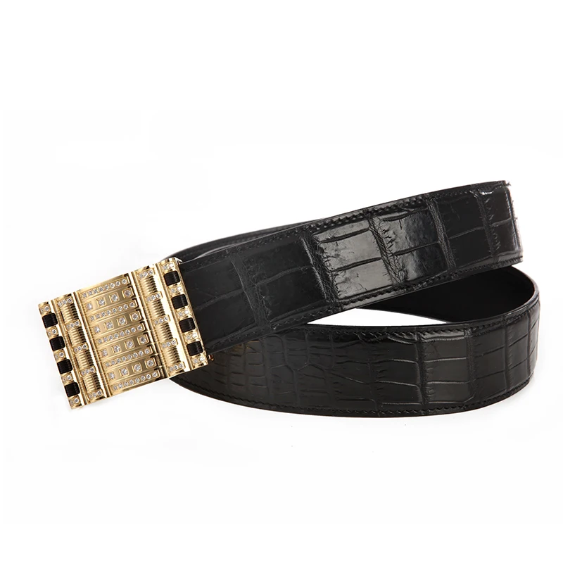 

2021 New Men's Luxury famous Designer crocodile leather belts High quality fashion leisure stainless steel Buckle belt for man