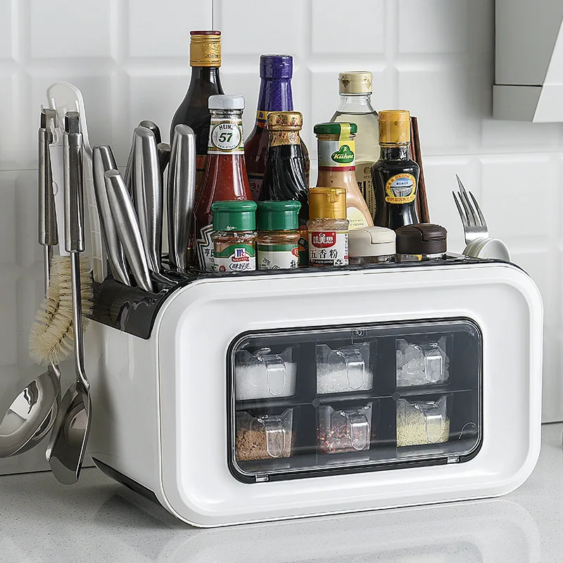 

Kitchen supplies household seasoning box multi-functional storage rack seasoning rack knife rack pot cover rack storage artifact