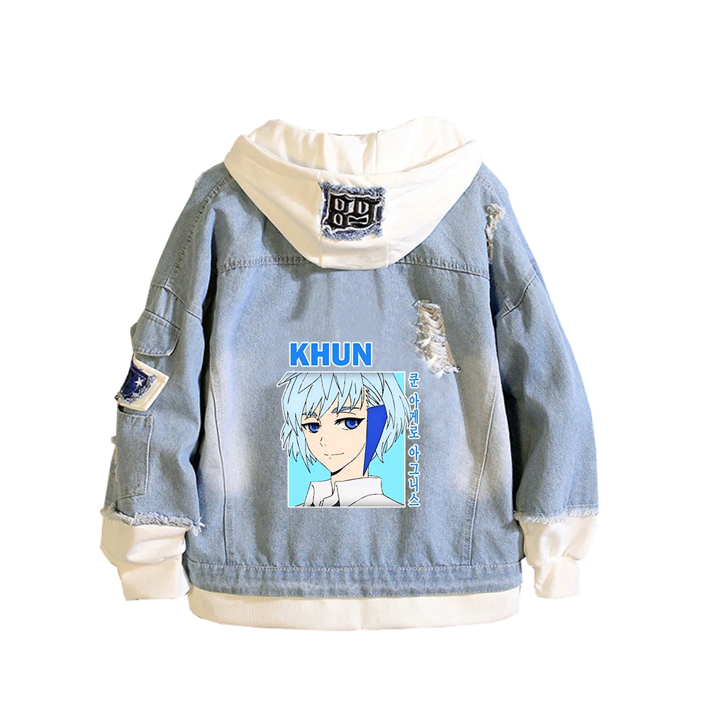 Tower of God Anime Jeans Jacket Women Harajuku Streetwear Long Sleeve Demin Hoodies Unisex Hooded Couple Plus Size Sweatshirt | Женская