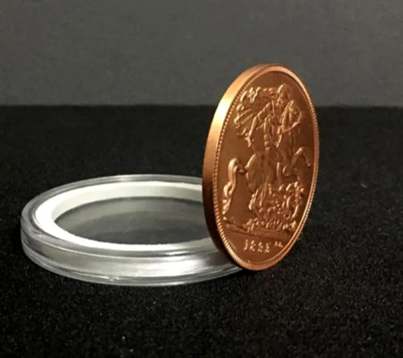 Королева Виктория древняя монета (красная бронза) Мерцающий магии крупным планом