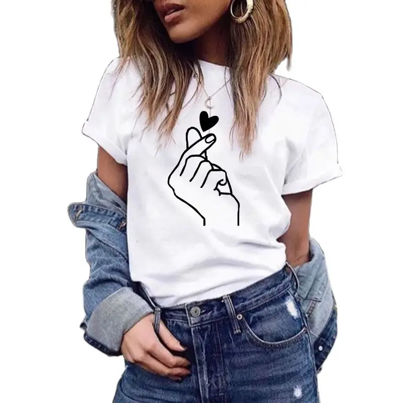 

Women's t-shirt Harajuku love t shirt women feminina ladies Than heart ulzzang graphic t shirts women 2021 summer femme clothes