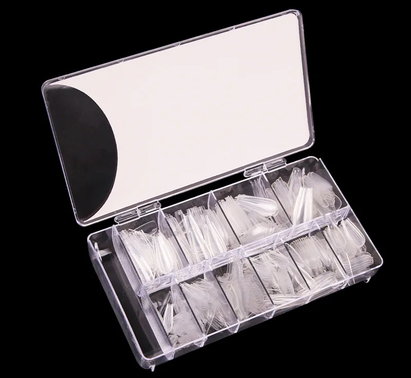 

500pc/box Long Coffin Set Ballerina Natural/clear Press on Nails T Curve Full Cover Fake Nails Tips Coffin HJS13DS