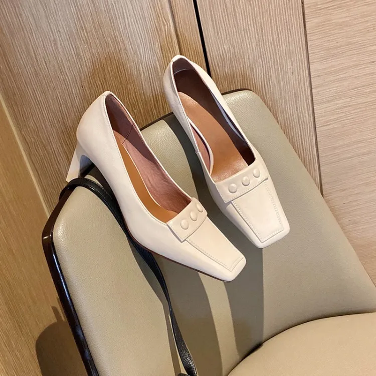 Туфли лодочки женские с квадратным носком свадебные туфли в британском стиле
