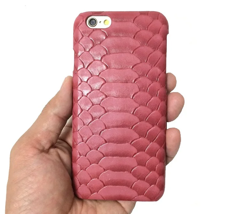 Тонкий чехол Solque из натуральной кожи для iPhone 6, 6S Plus, Роскошный чехол для мобильного телефона из кожи питона и змеиной кожи, ультратонкая жесткая задняя крышка синего цвета
