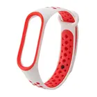 Силиконовый ремешок для фитнес браслета Xiaomi Mi Band 3 Band 4 белый с красным