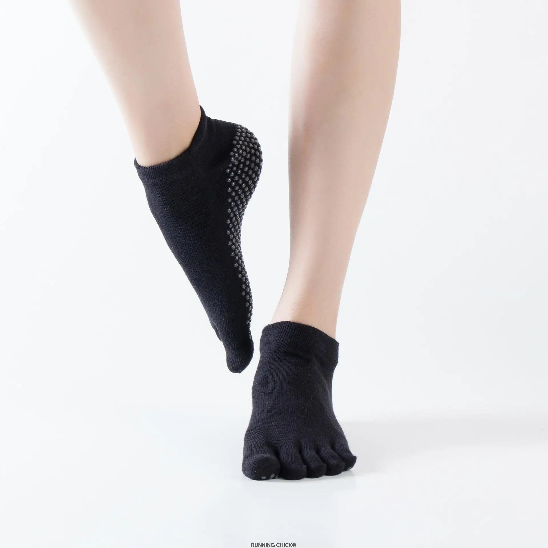 

RUNNING CHICK wholesale professional yoga socks antiskid peep-toe backless five fingers socks sports socks