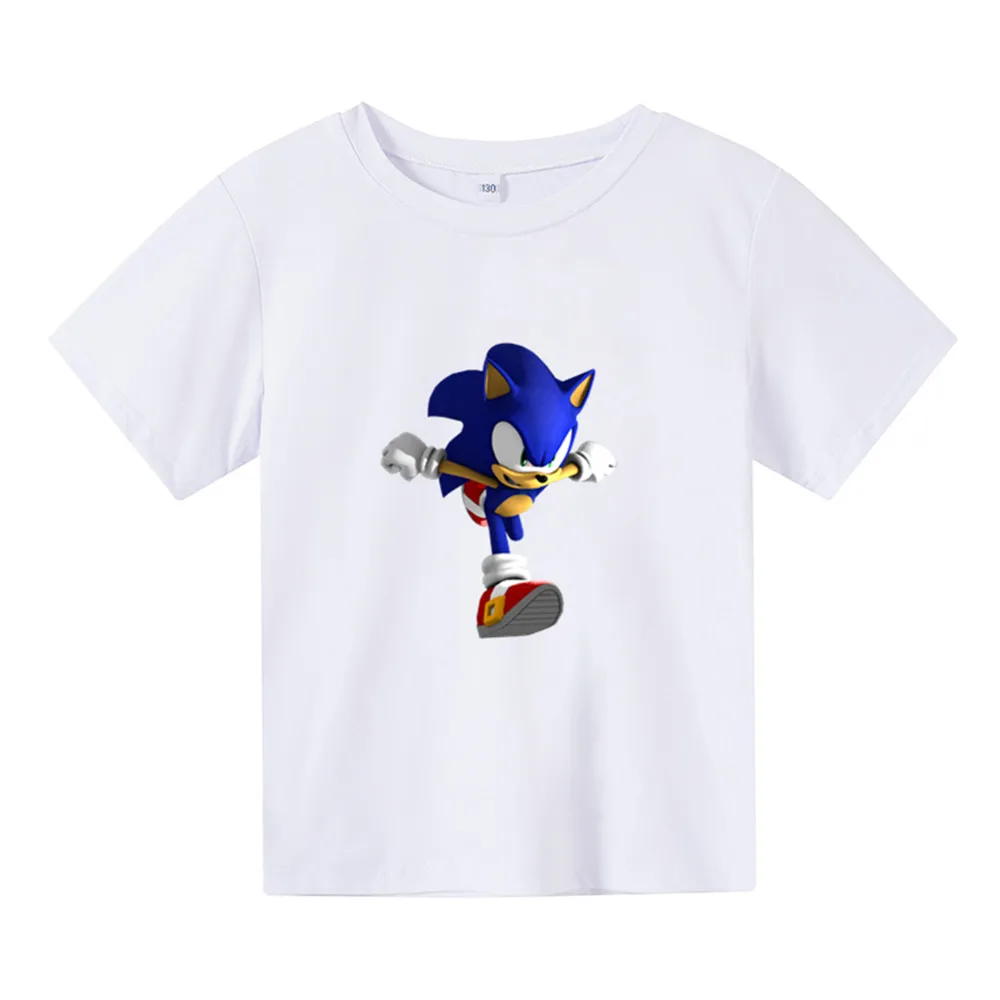 

Sonic T-Shirts Japanese Anime Cartoon Fun Short Sleeve Shirt Boys Girls Street Fashion Harajuku Children's Tops