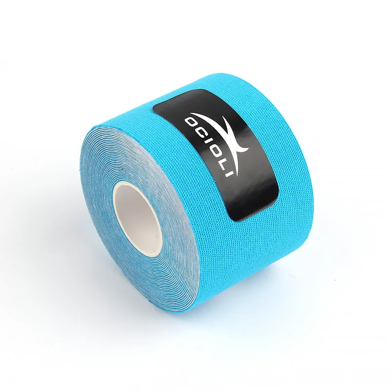 sky blue Спортивная кинезиологическая лента для спортсмена, сменная хлопковая Спортивная кинезиологовая лента, эластичная мышечная поддержка колена, наколенник, спортивная лента - Цвет: sky blue