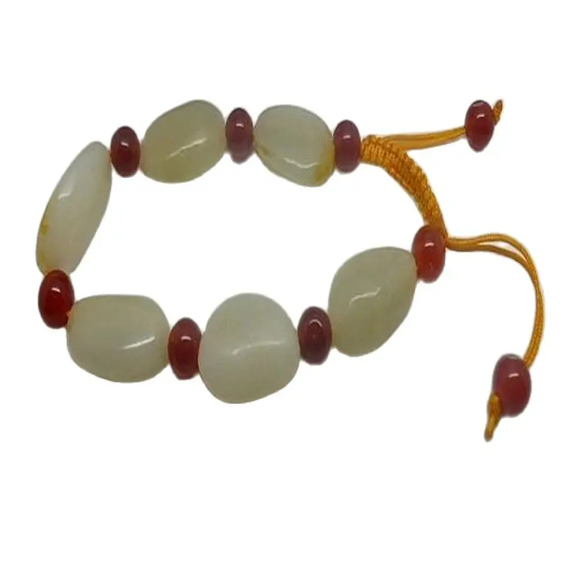 

CHINA manual Hetian jade bracelet stone beads Anklets jade seed material