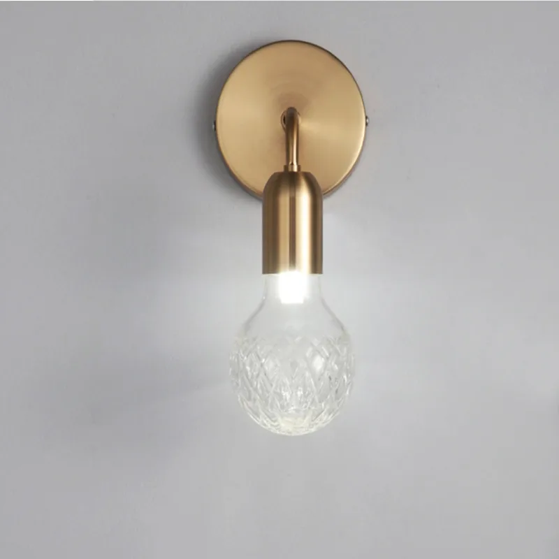 

Simple Brass Wall Light Holder with Clear/Frosted Lampshade,Bathroom Mirror Corridor Led Wall Light Fixture G9 Bulb Included