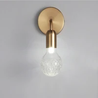 simple brass wall light holder with clearfrosted lampshadebathroom mirror corridor led wall light fixture g9 bulb included