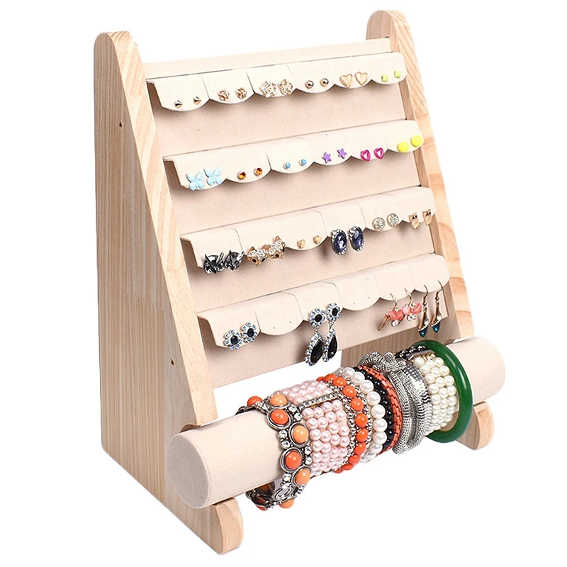 Деревянные ювелирные изделия Органайзер стеллаж для выставки товаров хранения