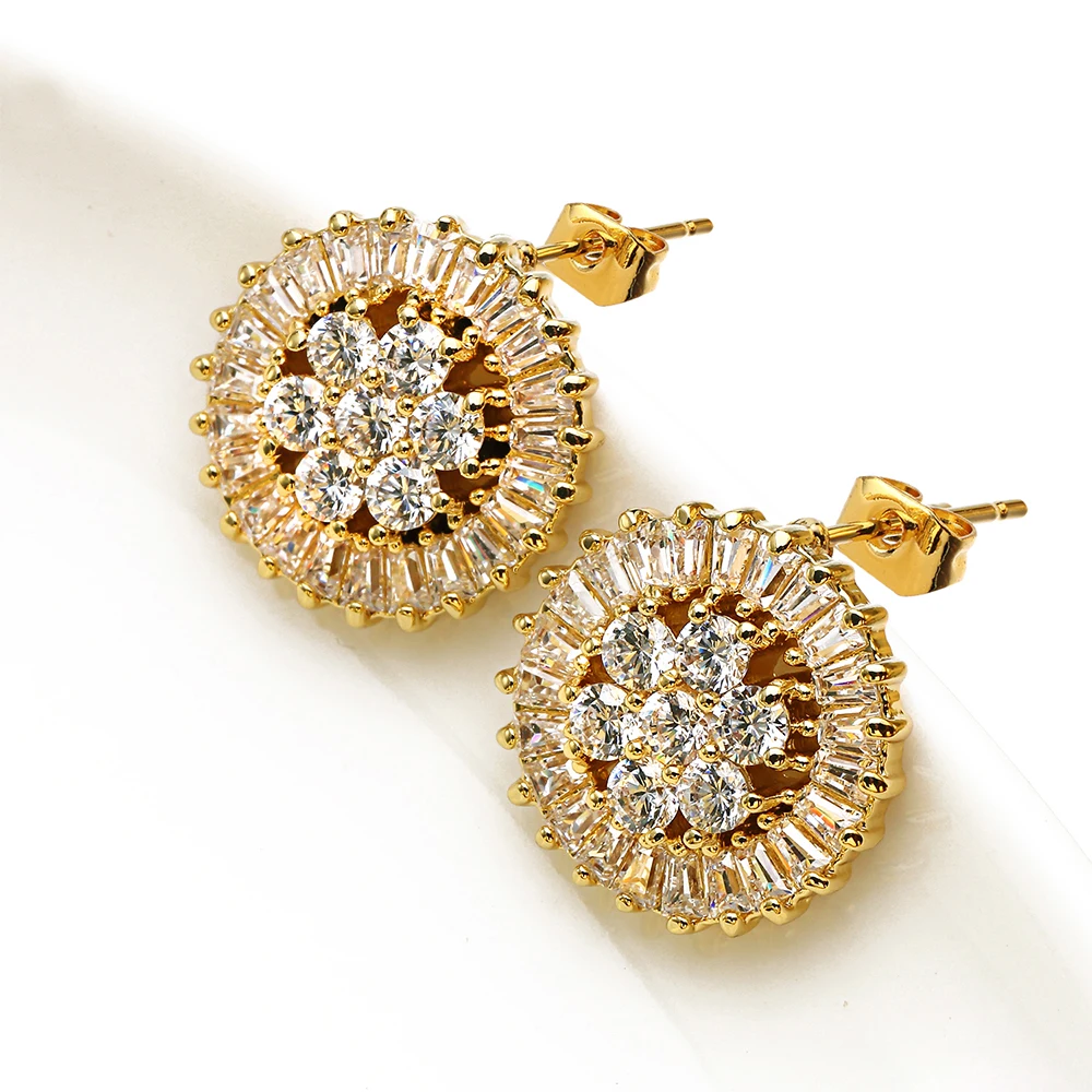 VANAXIN женские серьги AAA CZ блестящие камни ювелирные изделия серьги-гвоздики