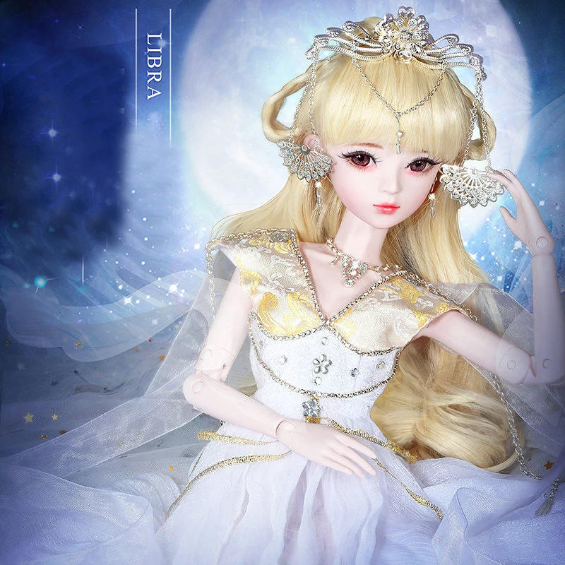 23 дюйма золотистые куклы принцессы большой 60 см блонд игрушка кукла Bjd 1/3 кукла полный набор с макияж соединенная девочка кукла детские игрушки