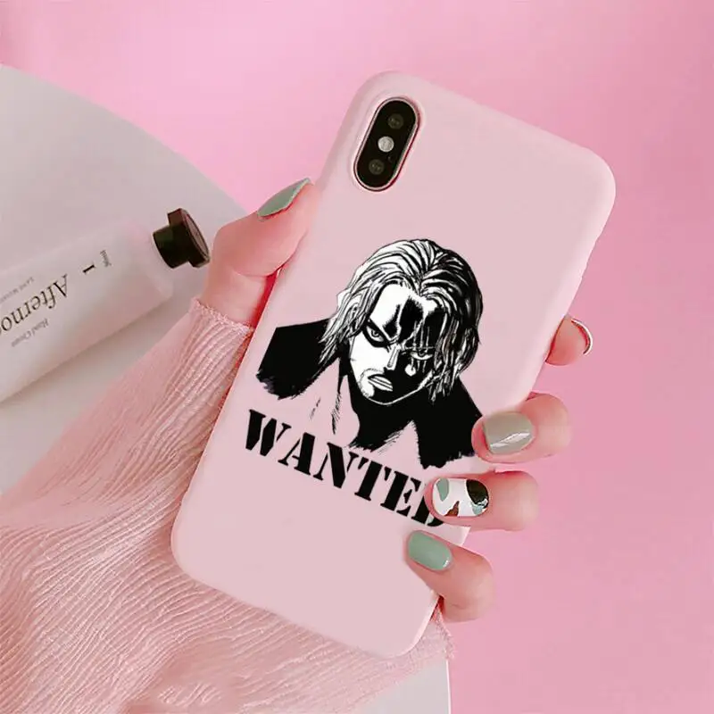 

One Piece Luffy Japanese Manga Phone Case Candy Color Pink for iPhone 11 pro XS MAX 8 7 6 6S Plus X 5S SE 2020 XR