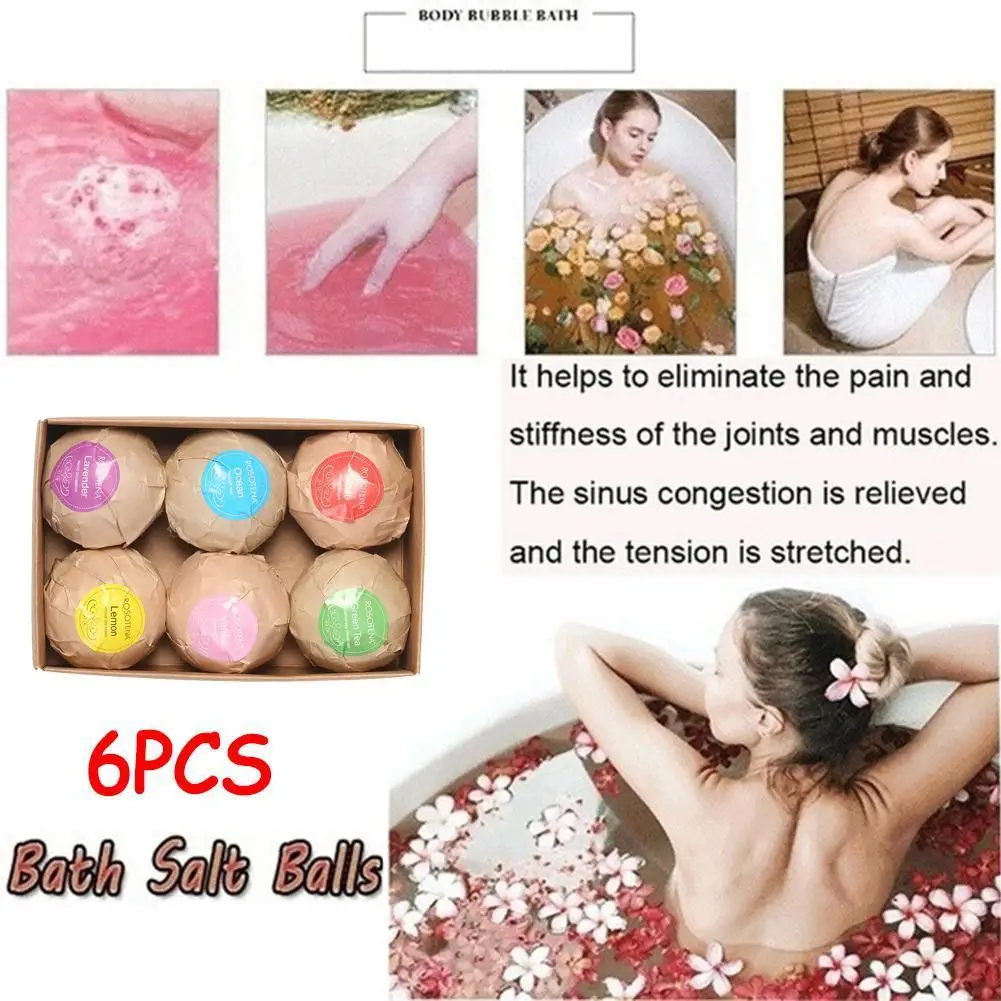

6pcs Bath Bomb 2021 New Skin Whitening Bath Salt Body Salt Gift Natural Moisturizing Ball Bath Ball Set Spa Bombs Bath Bubb X9B2