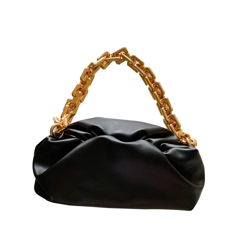 

Women Luxury Designer Cloud Clutch Bag 2020 Hot New Trendy Fashion Ladies Thick Chain Shoulder Bag Soft PU Women Handbag Tote
