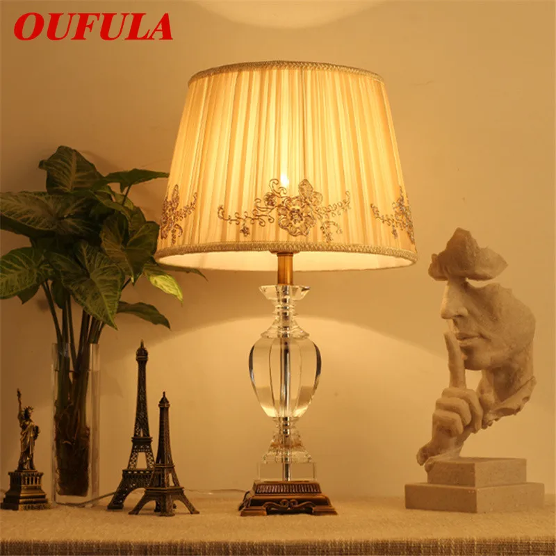 

86LIGHT Crystal Desk Lamps Table Light Reading Lamp Modern Contemporary Fabric for Living Room Office Creative Bed Room Hotel
