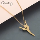 Ожерелье женское с балериной, модное Ювелирное Украшение золотая цепочка-чокер, подвеска-ожерелья