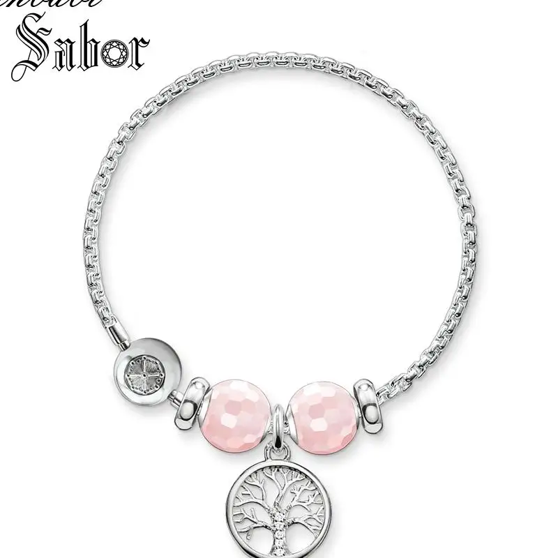 Аксессуары браслеты бусины цепочка из звеньев дерева любви серебряного цвета