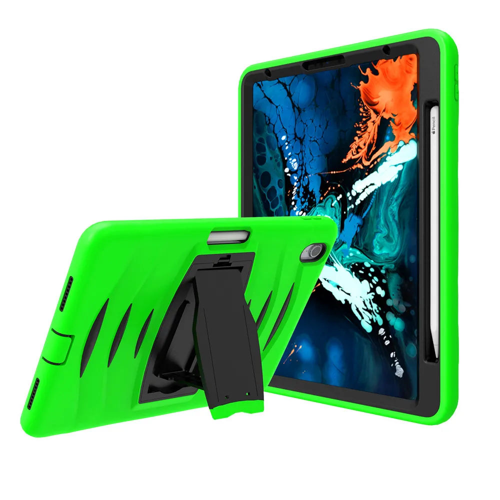 Для Apple iPad Pro 12,9 планшетный чехол 3-в-1 прикрепляющийся к противоударный PC+ силиконовый защитный чехол для планшета с кронштейн и держатель для ручки