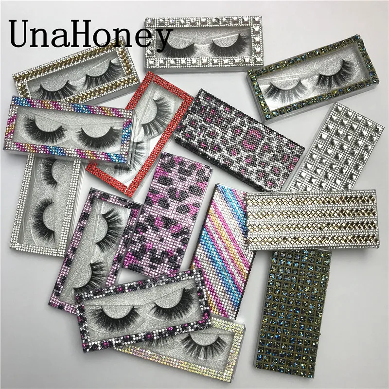 Цветной Украшенные PU искусственными бриллиантами оптовая продажа ресниц чехол