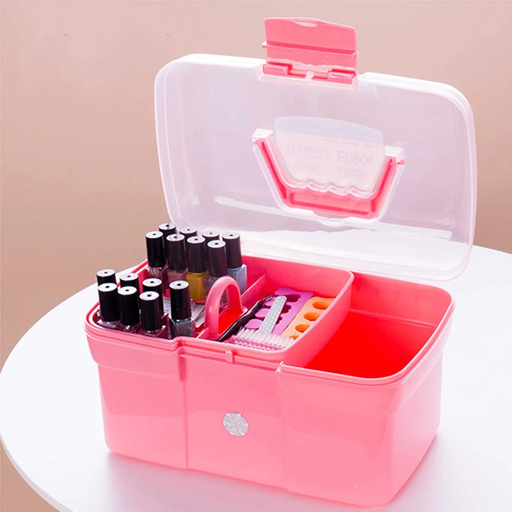 

BGVfiveHand-held Desktop Storage Box Plastic Scissors Makeup Organizer Jewelry Nail Polish Pen Container Manicure Tool Case