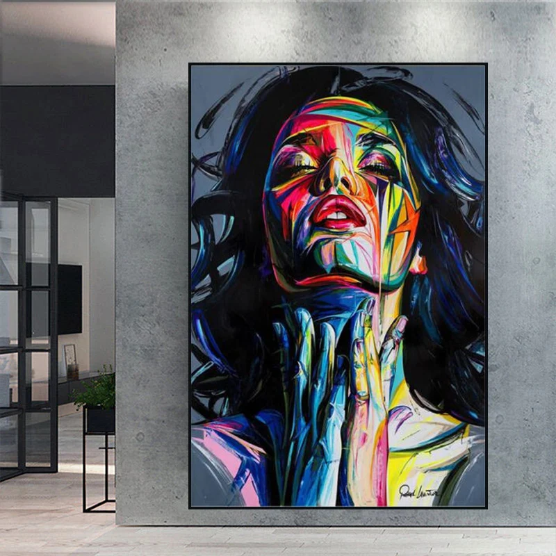 

Pop Art Street Graffiti Wall Art Canvas Prints Abstract Girls Watercolor Canvas Paintings on The Wall Pictures for Home Decor