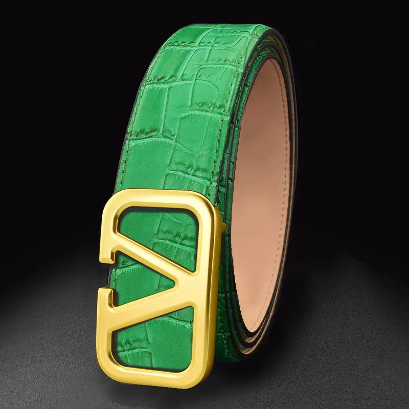 

Designer belts men high quality fashion V letter luxury famous brand genuine leather belt men classic exquisite Waist Strap