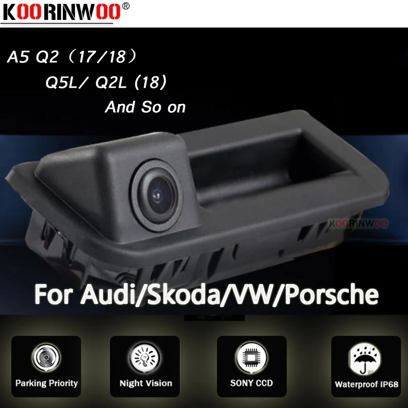 Беспроводная камера заднего вида Koorinwoo с ручкой багажника для VW/Audi/Porsche/Skoda Q2 A5 Passat